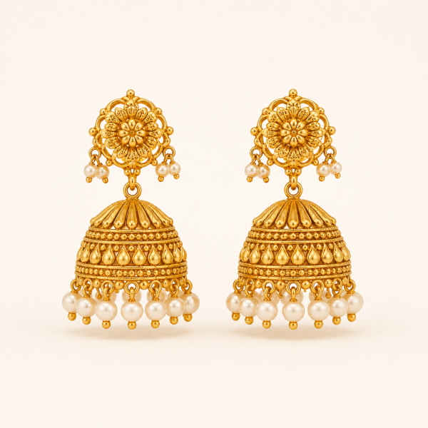 Tatva pearl jhumka pair